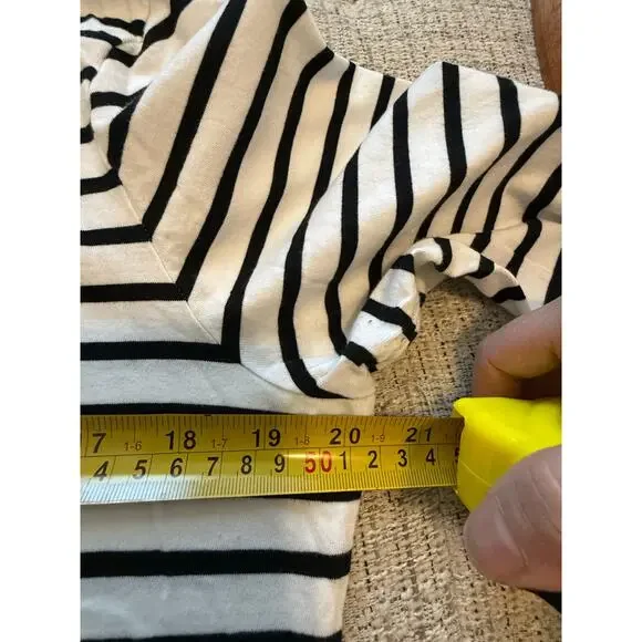 Boden Ella long sleeve Breton  striped cotton white and black US 12 - Picture 7 of 8